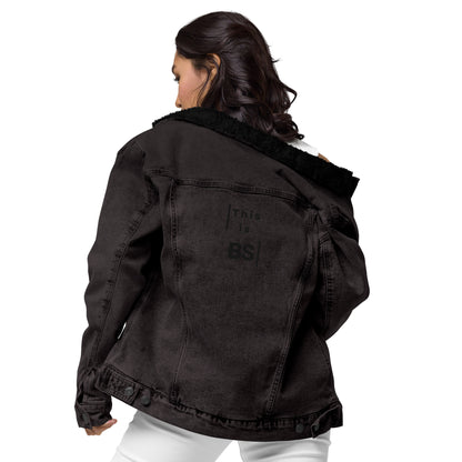 Women's dark denim sherpa jacket