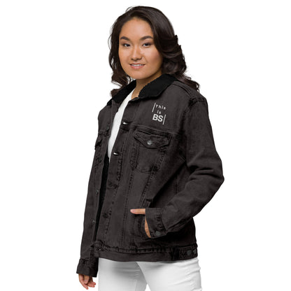 Women's dark denim sherpa jacket